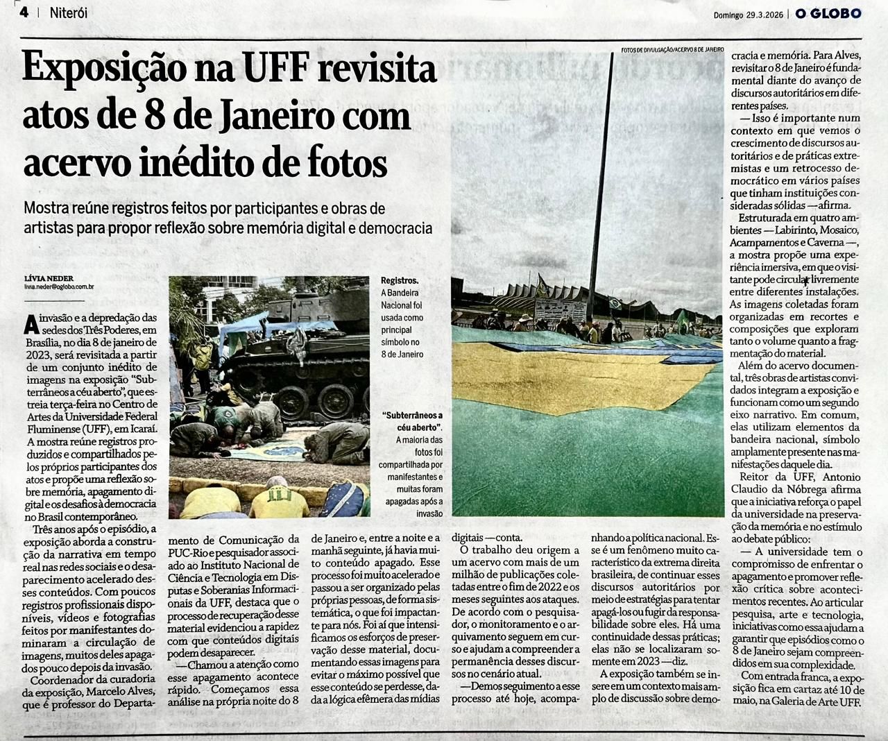 Exposição na UFF revisita atos de 8 de Janeiro com acervo inédito de fotos