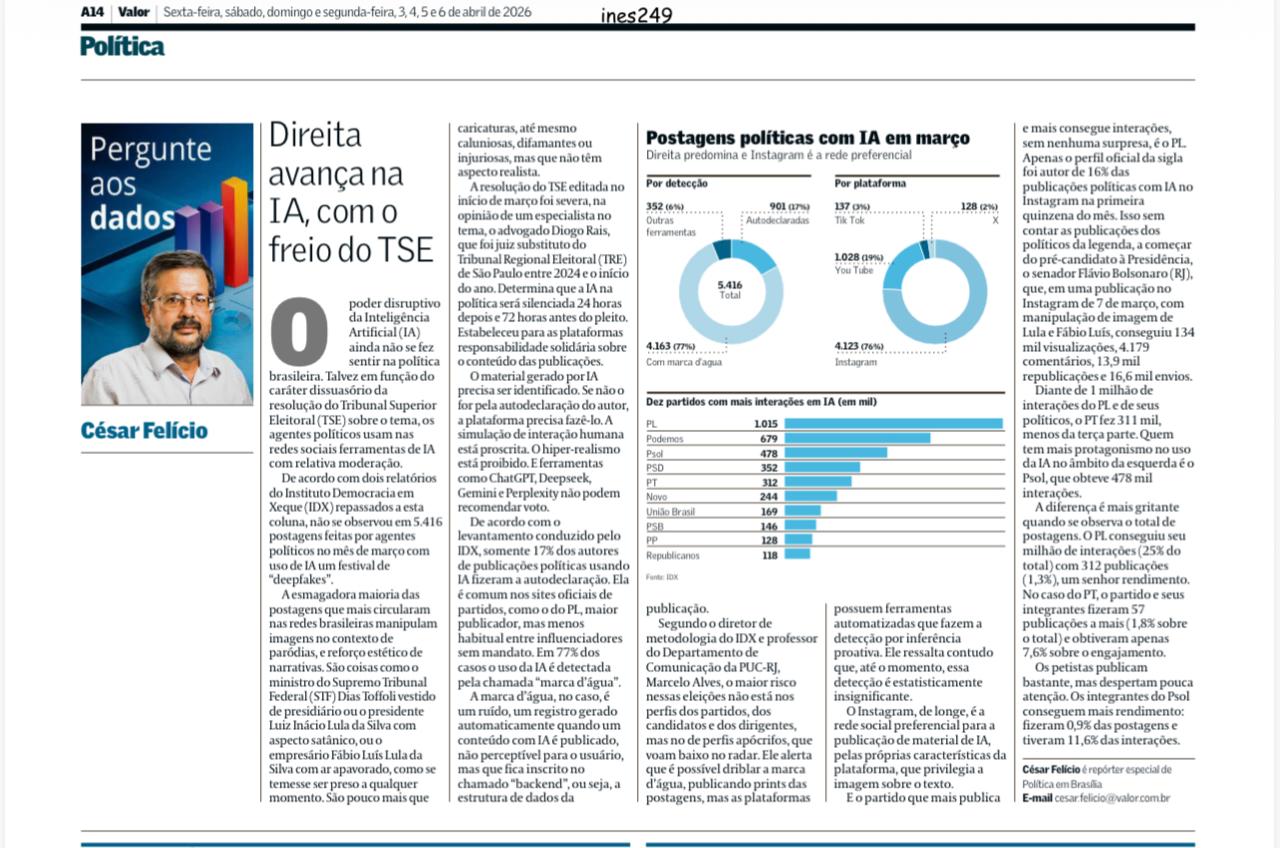 Direita avança na IA, com o freio do TSE